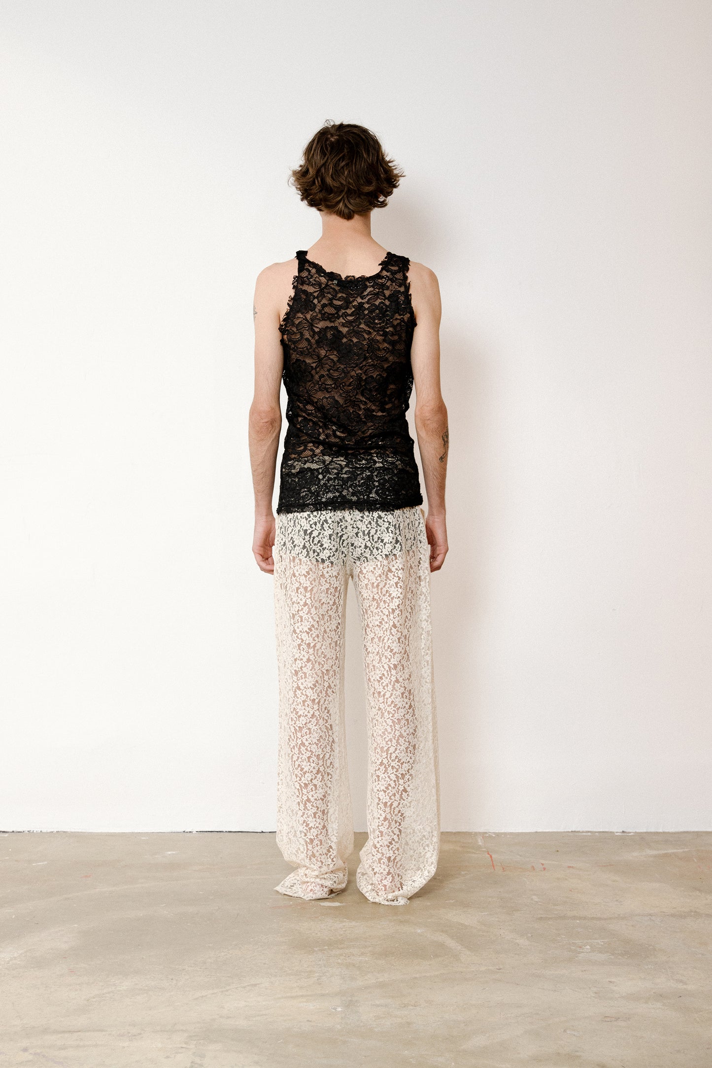 Raw Tank Top in Lace - Ink Black