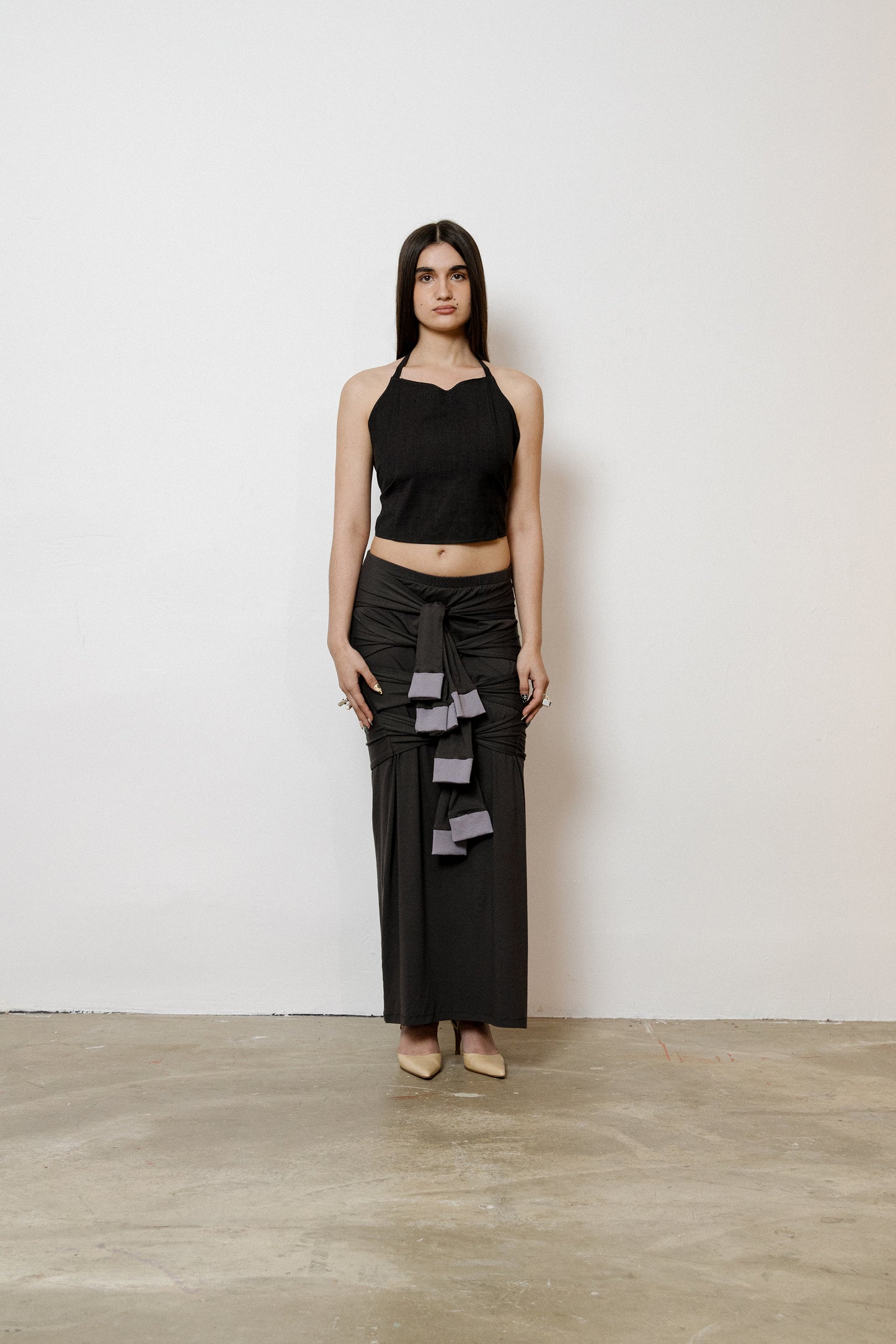 Brown Lightweight Wool Backless Top