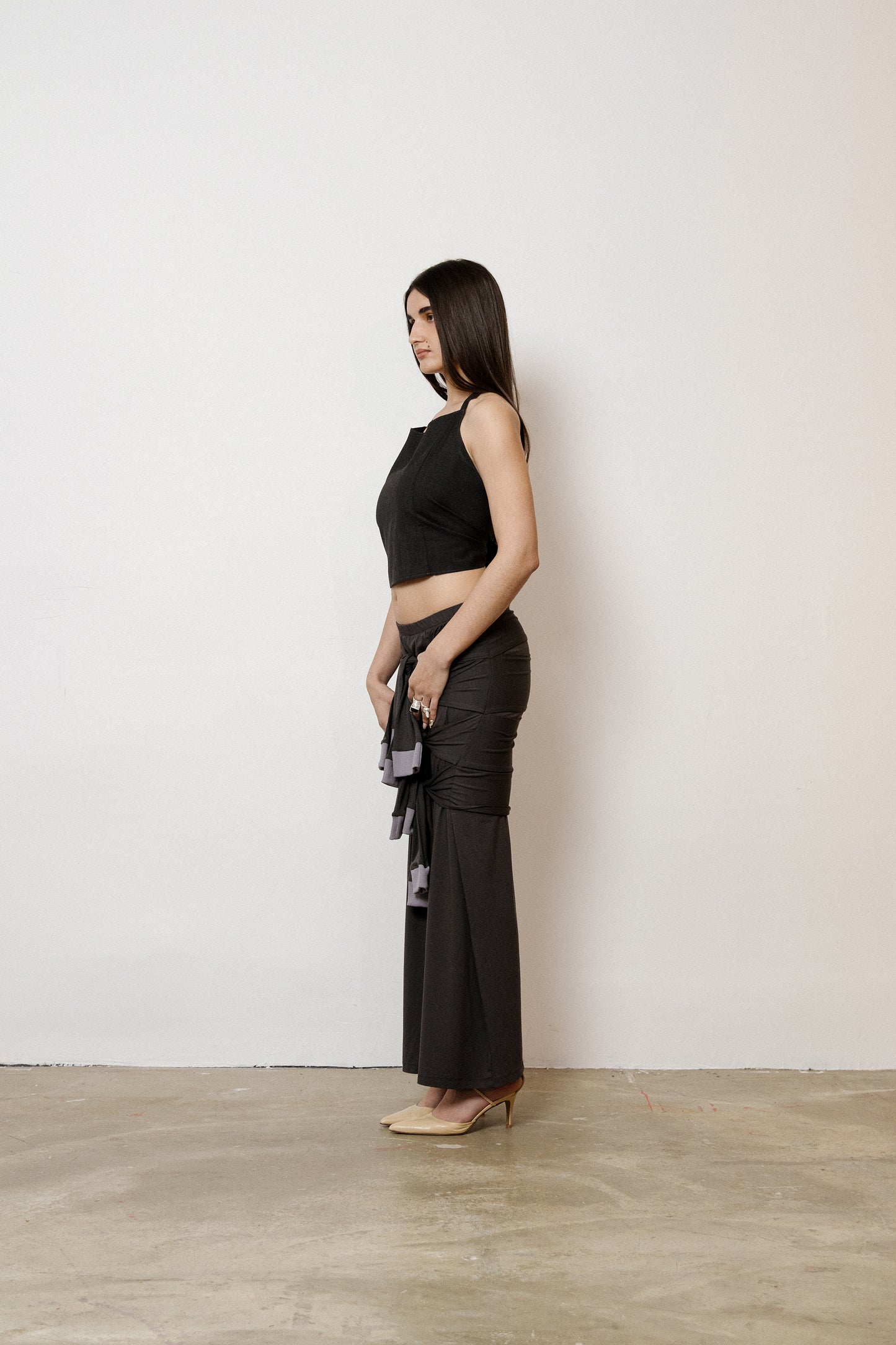 Brown Lightweight Wool Backless Top