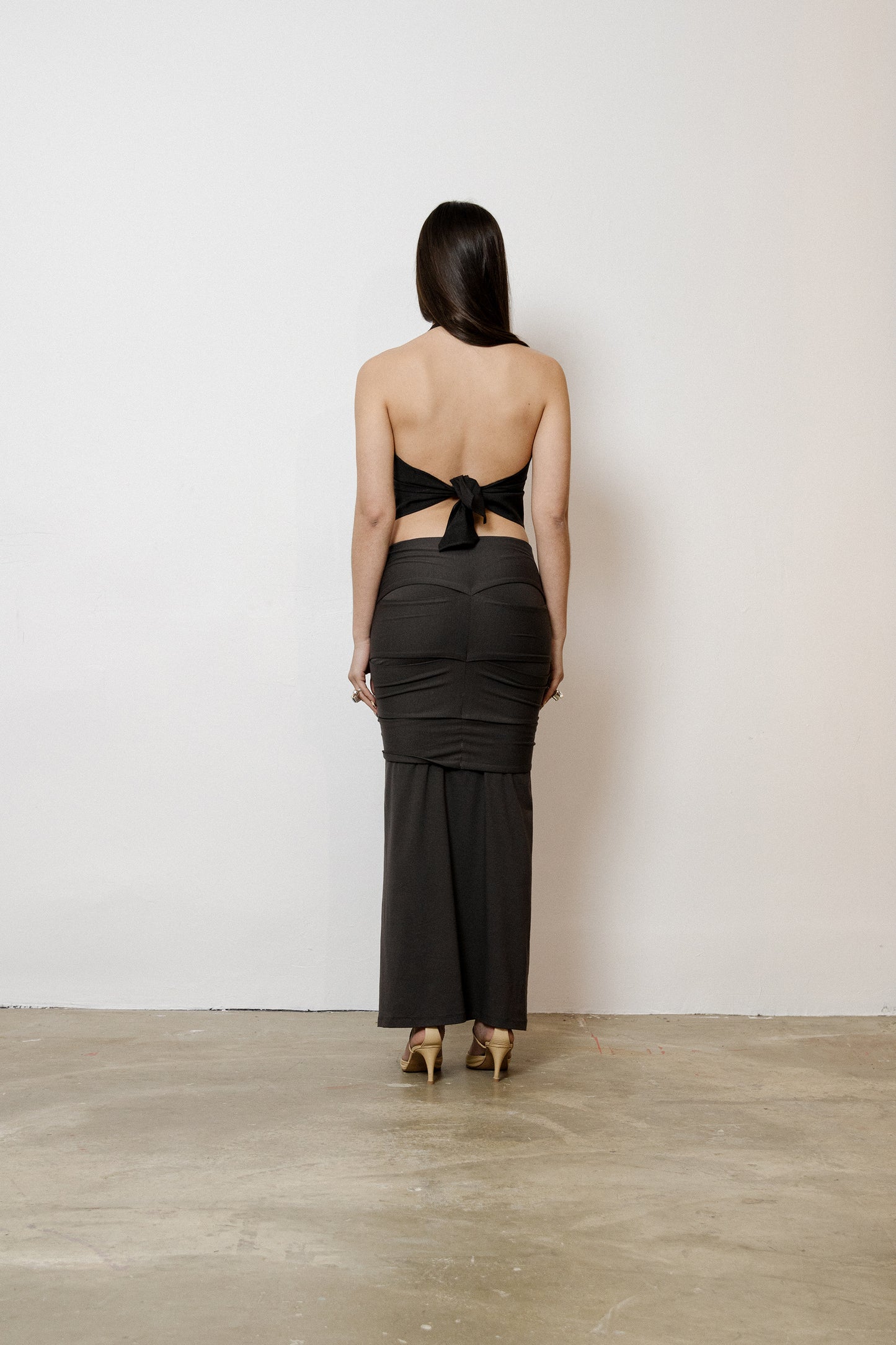 Brown Lightweight Wool Backless Top