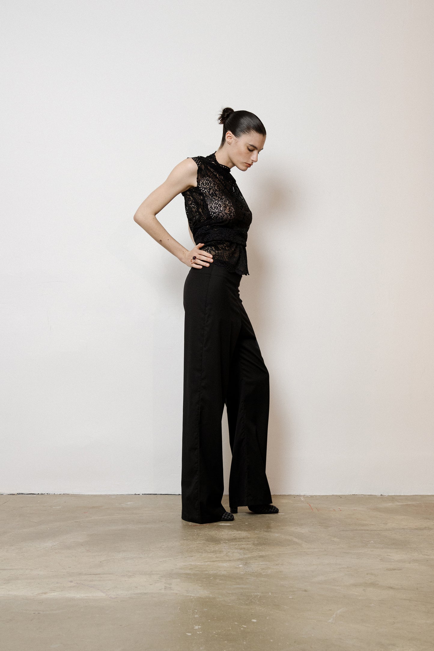 Black Lightweight Wool Trousers