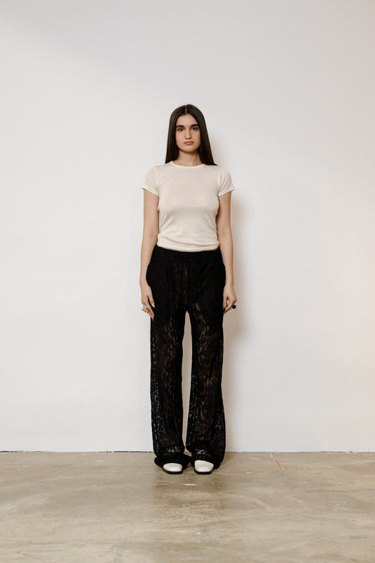Islander Pants in Lace - Ink Black
