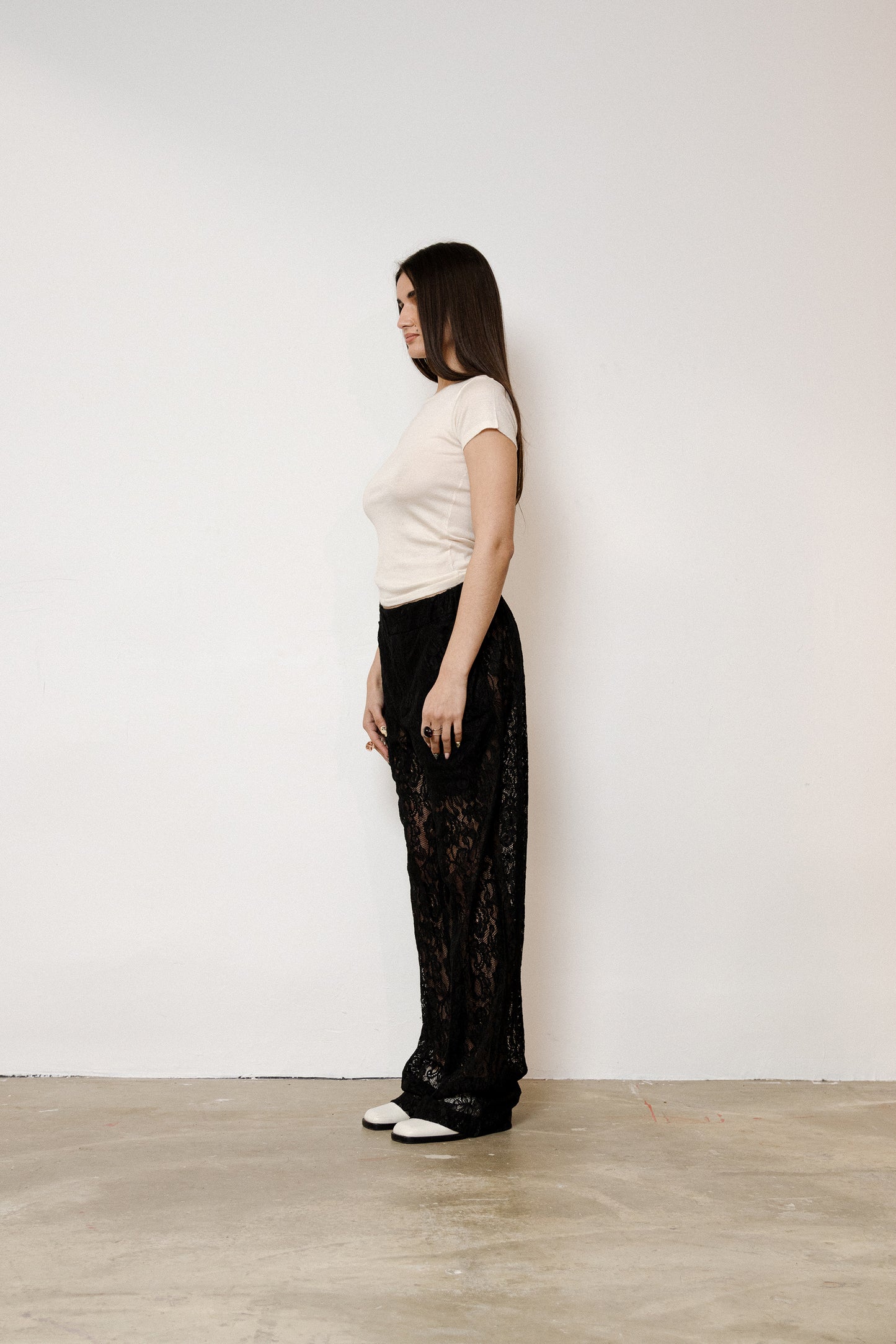 Islander Pants in Lace - Ink Black