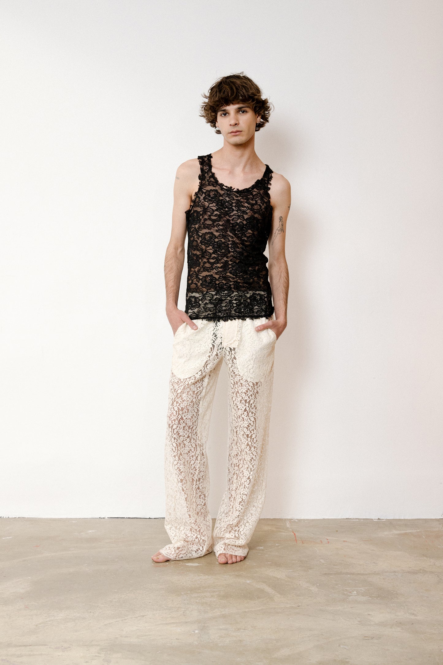Islander Pants in Lace - Sand White