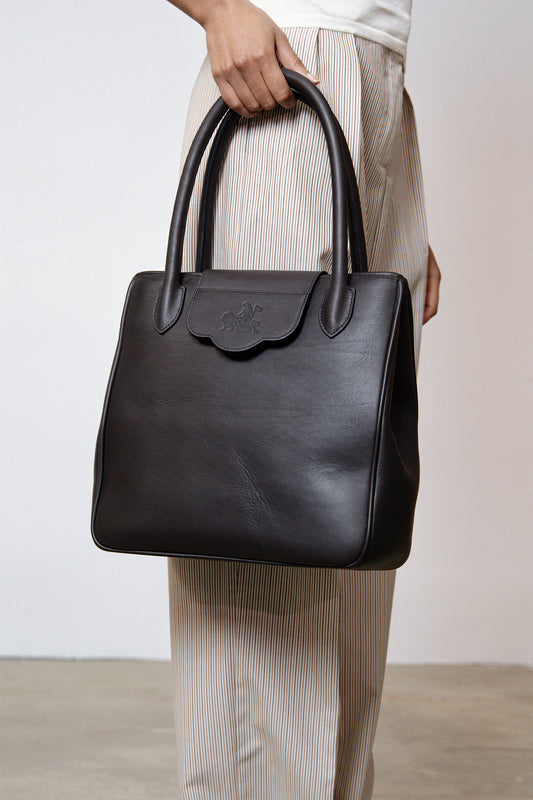 PETIT SUISSE HANDBAG - CHARCOAL BROWN