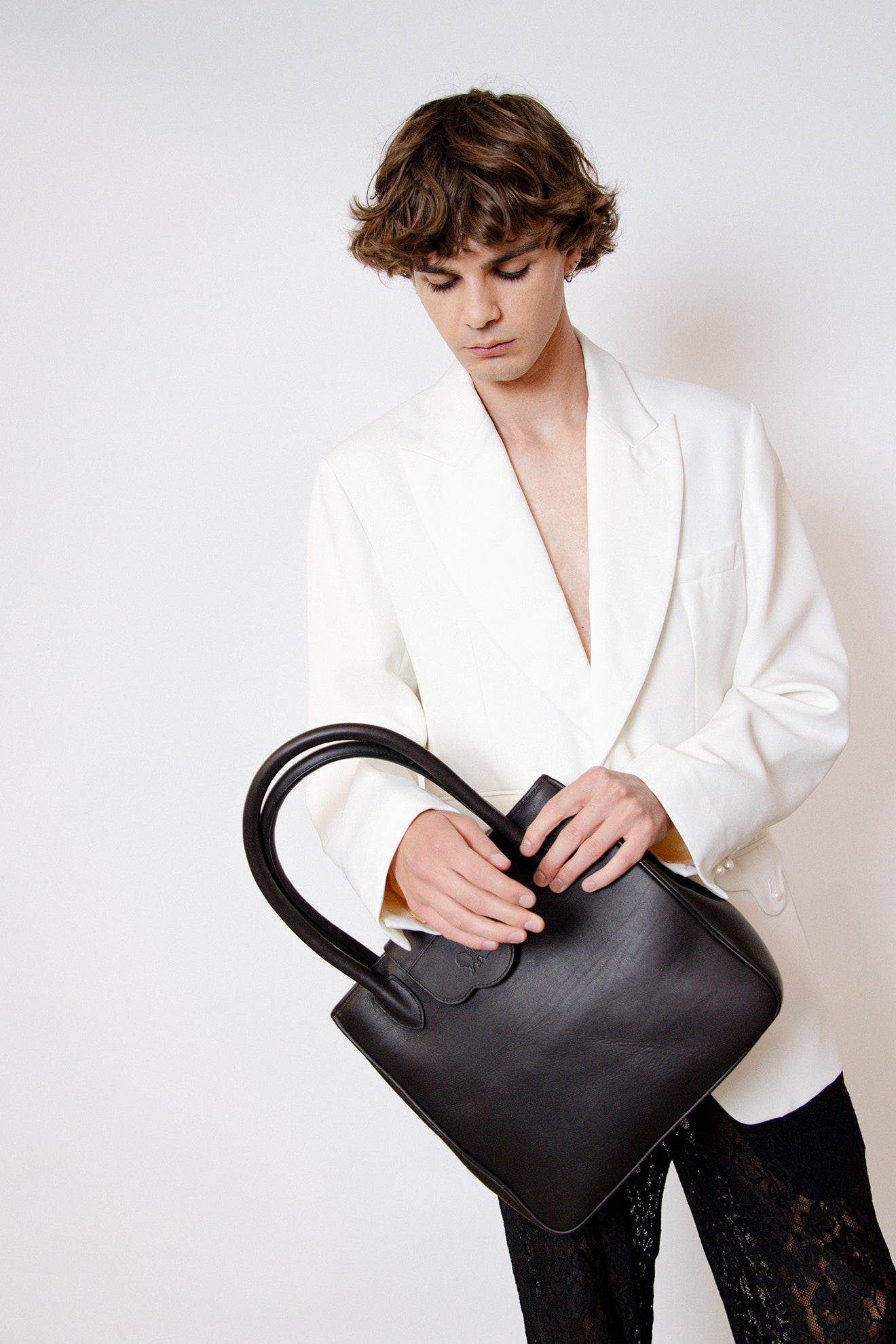 PETIT SUISSE HANDBAG - CHARCOAL BROWN
