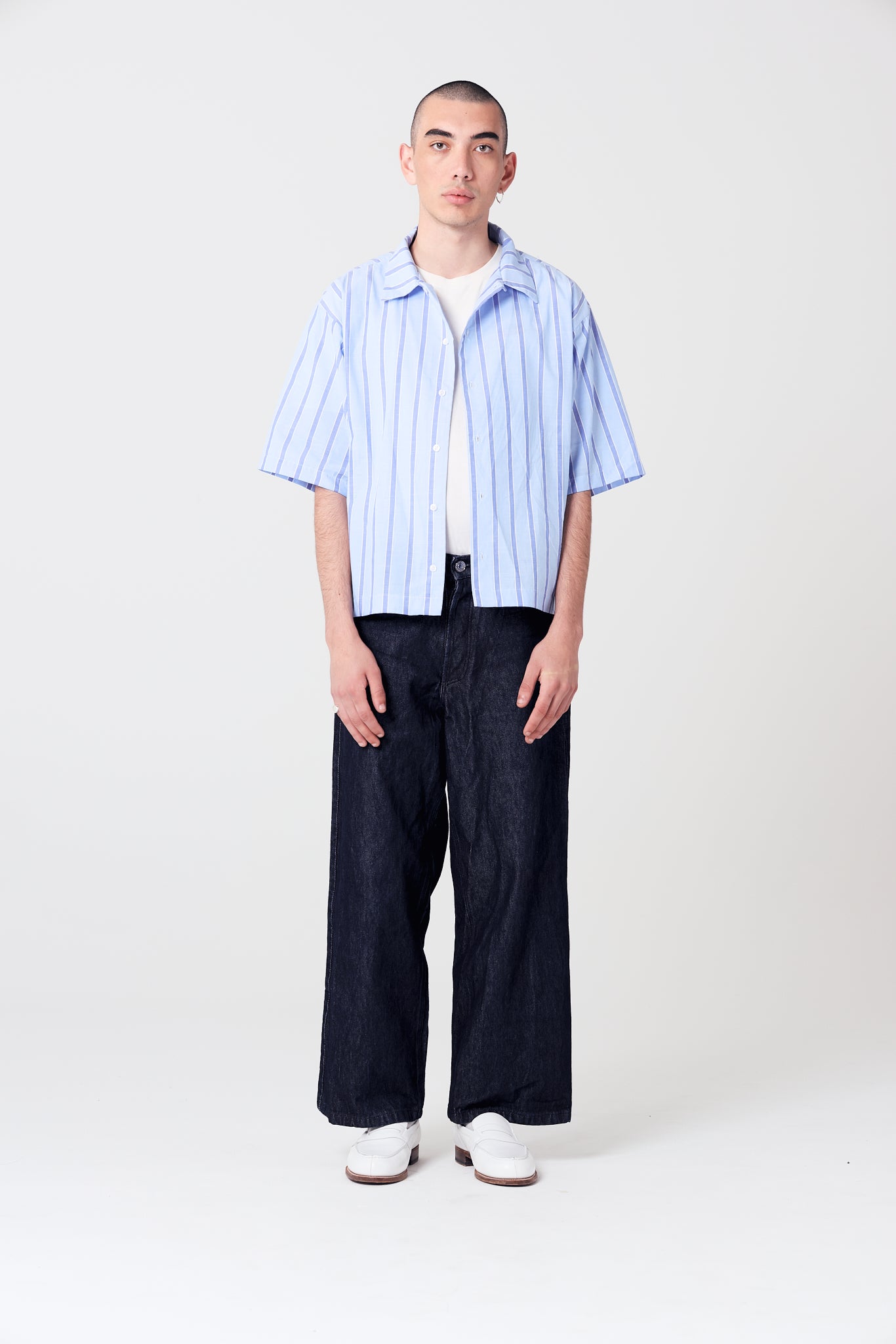 The Classic Blue Stripes Bowling Shirt