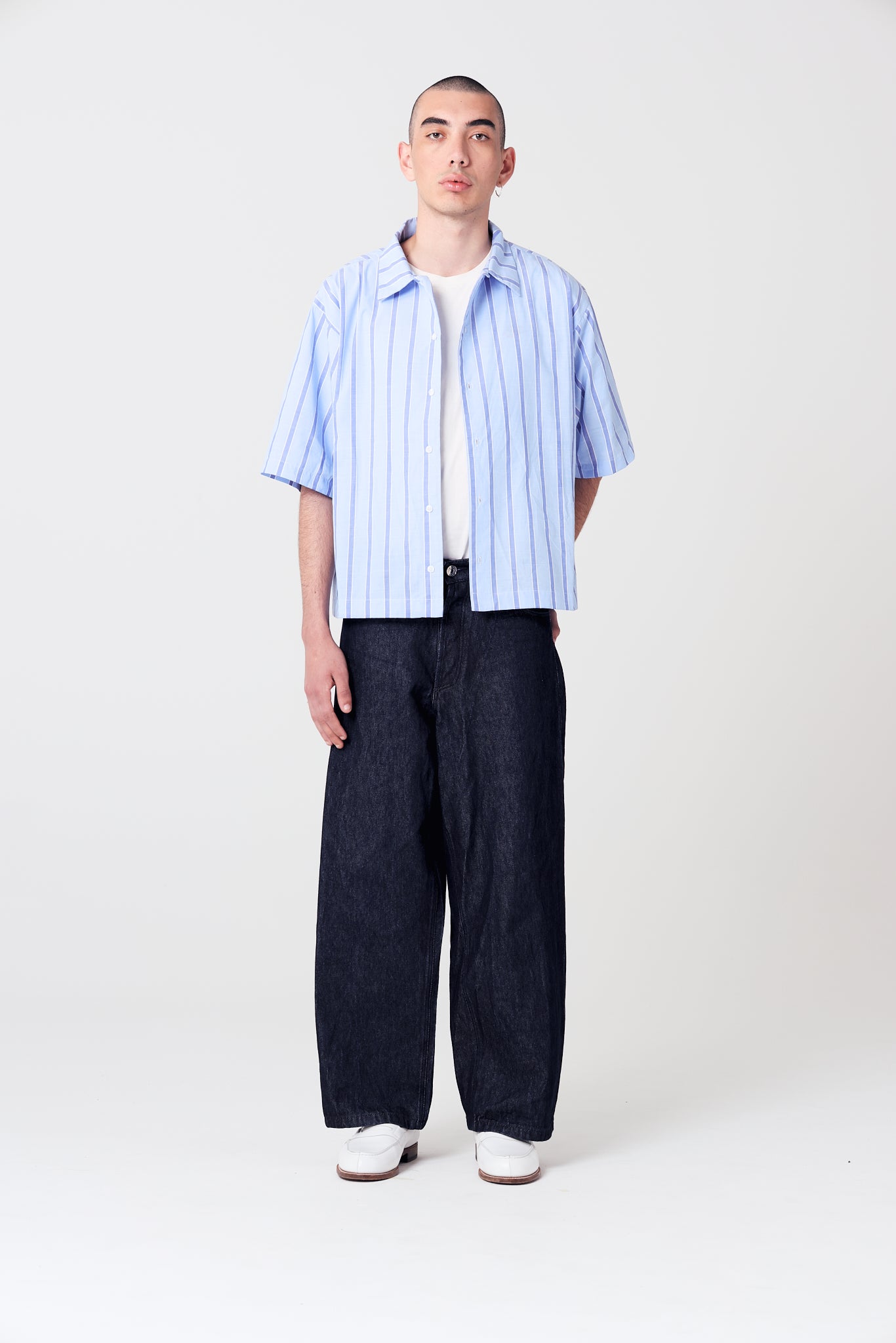 The Classic Blue Stripes Bowling Shirt