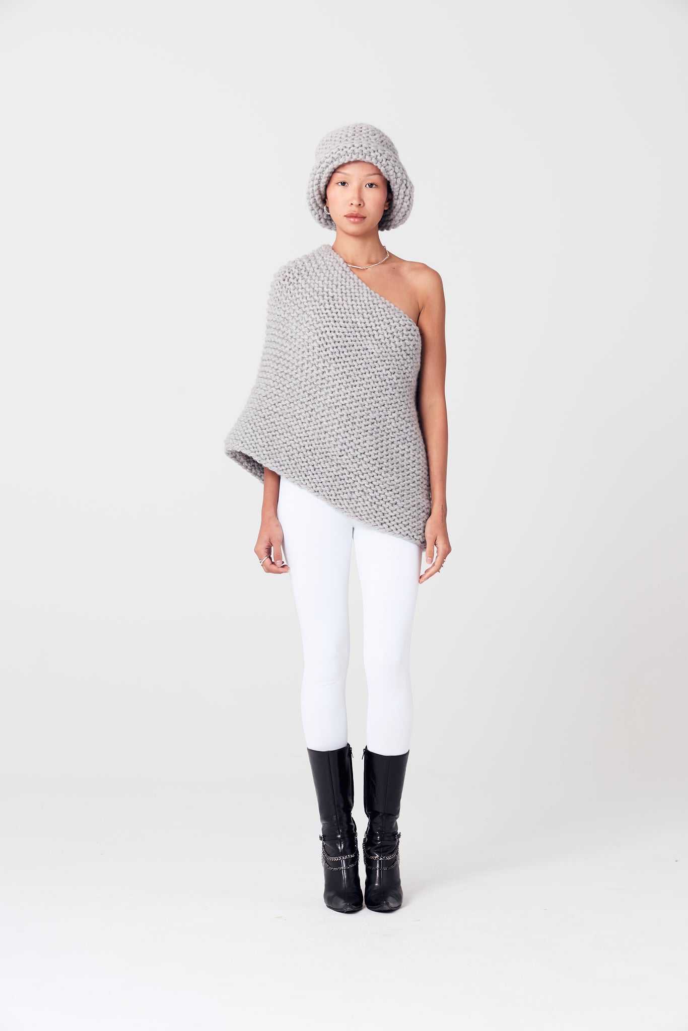 Hand-Knitted Wool Cape