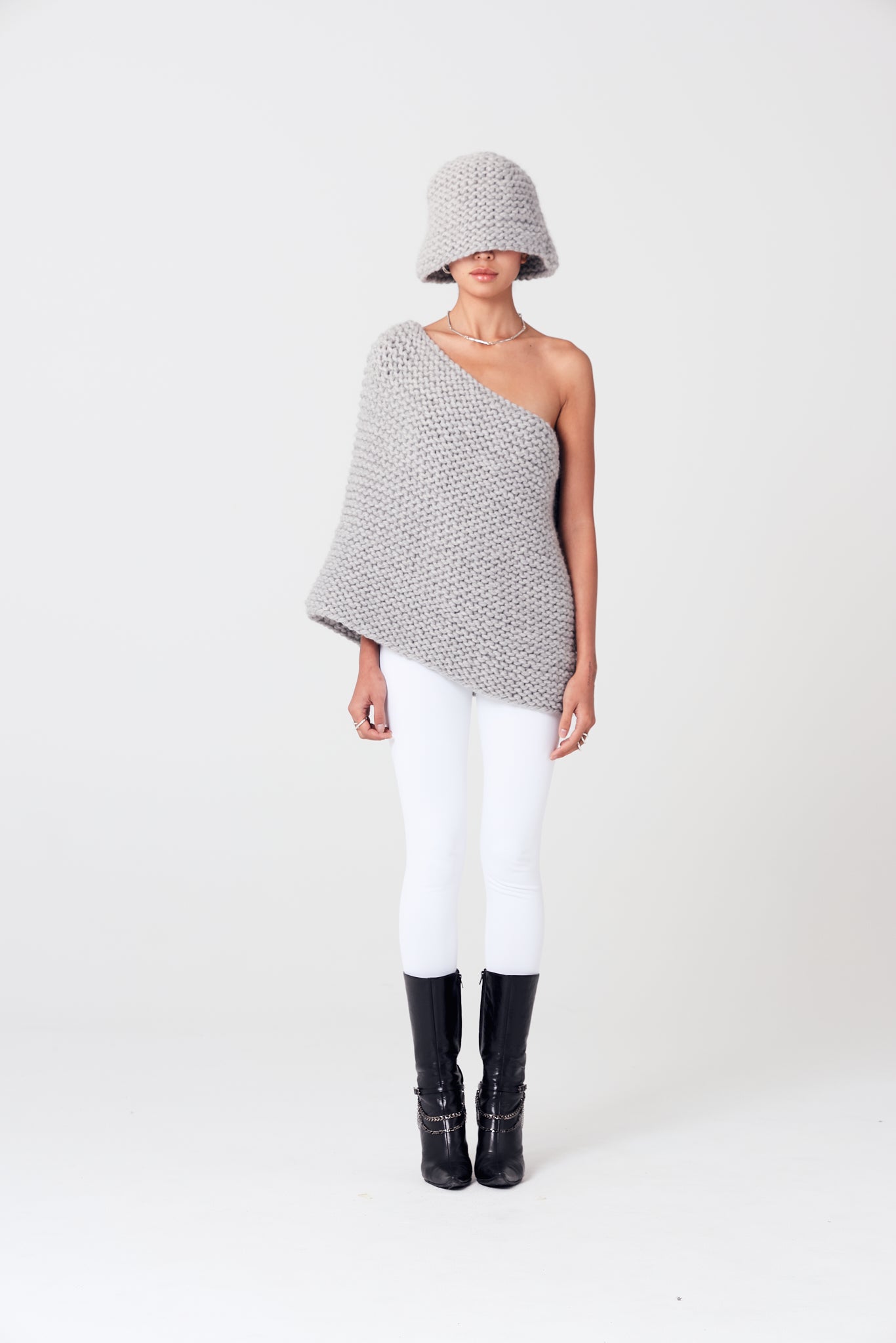 Hand-Knitted Wool Cape