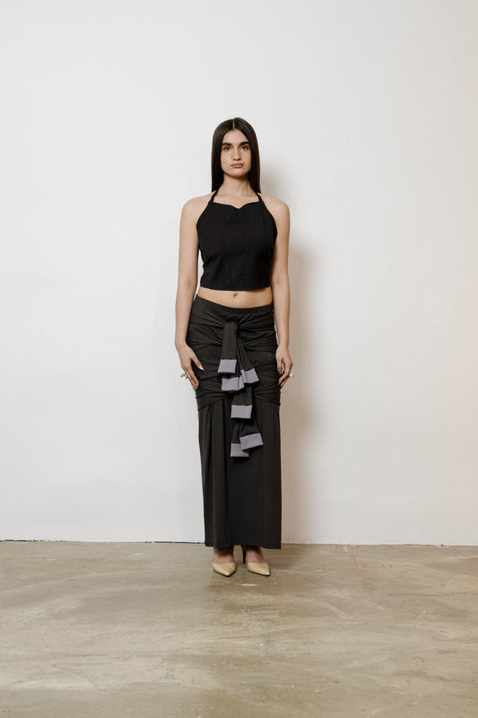 Brown Lightweight Wool Backless Top