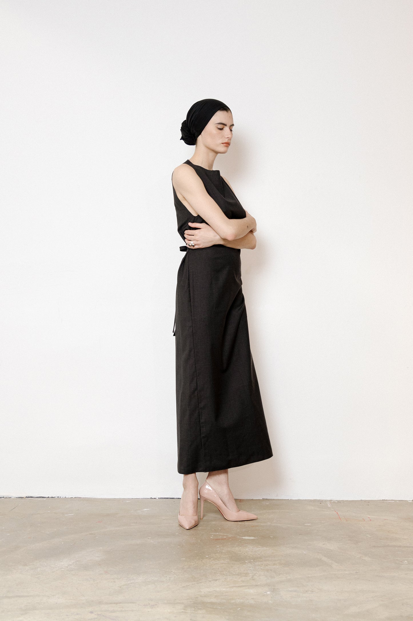 Dark Brown Lightweight Wool Dress