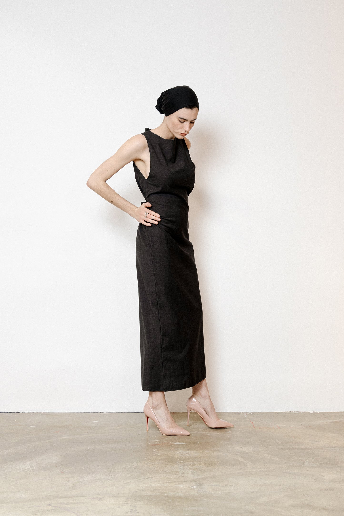 Dark Brown Lightweight Wool Dress
