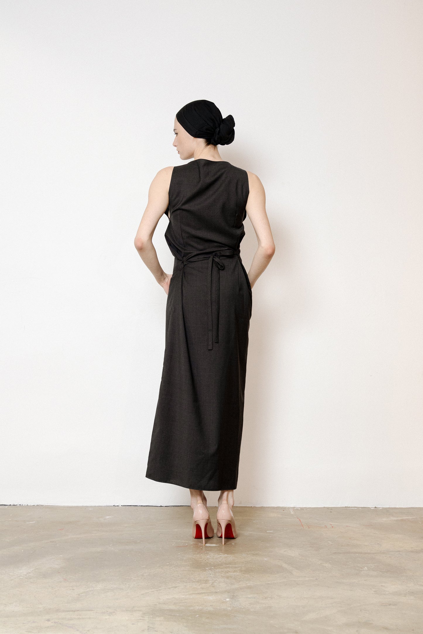 Dark Brown Lightweight Wool Dress