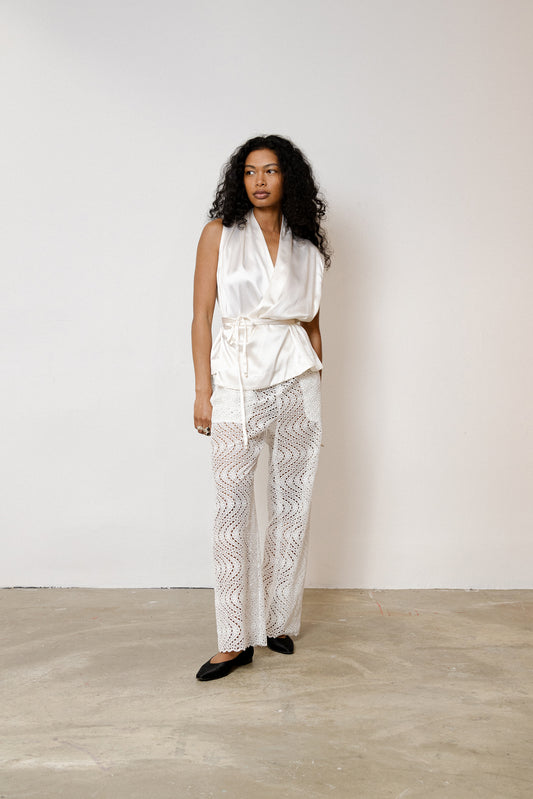 Broderie Anglaise Cotton Pants