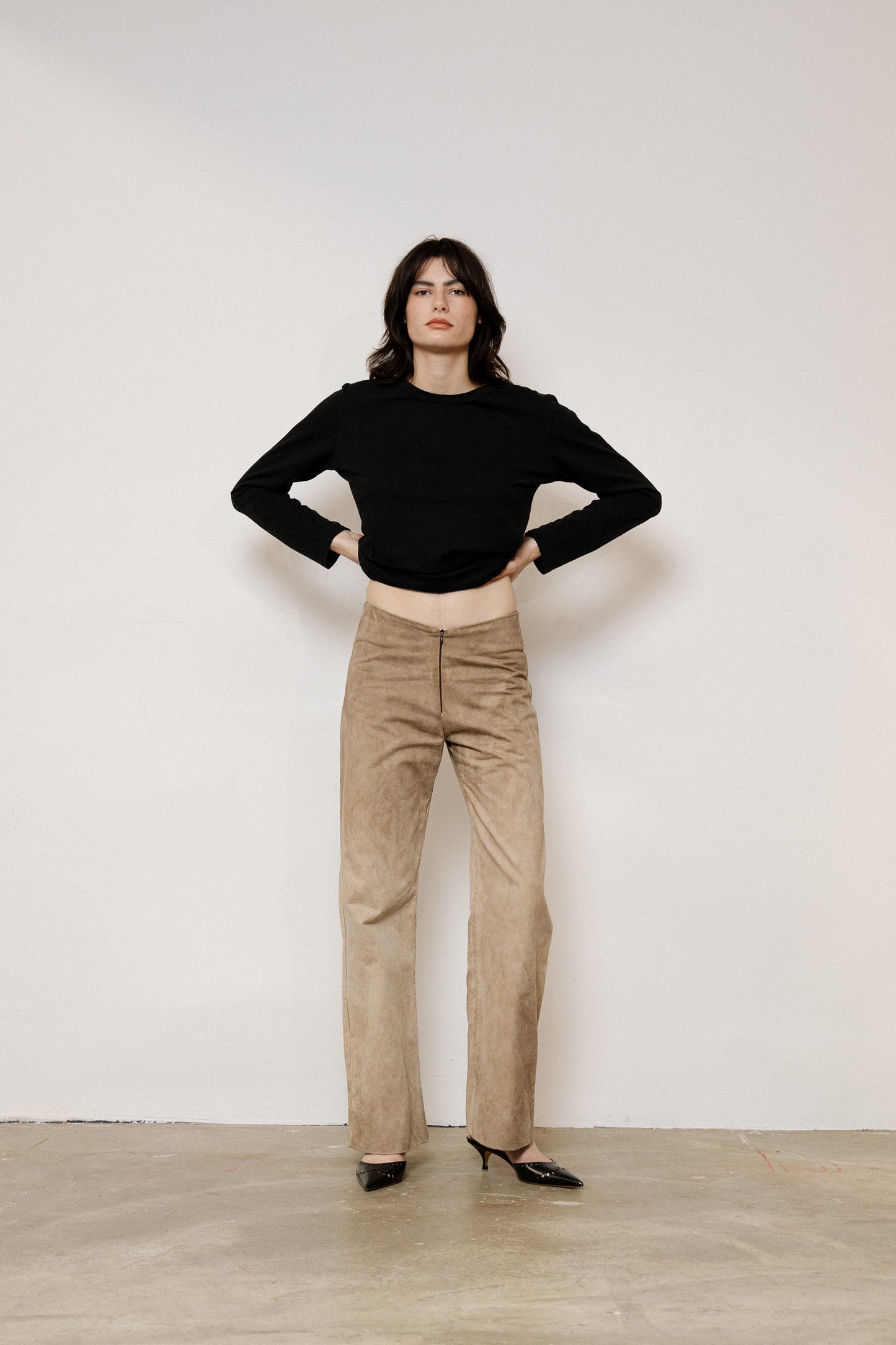 Brown Cotton Twill Trousers