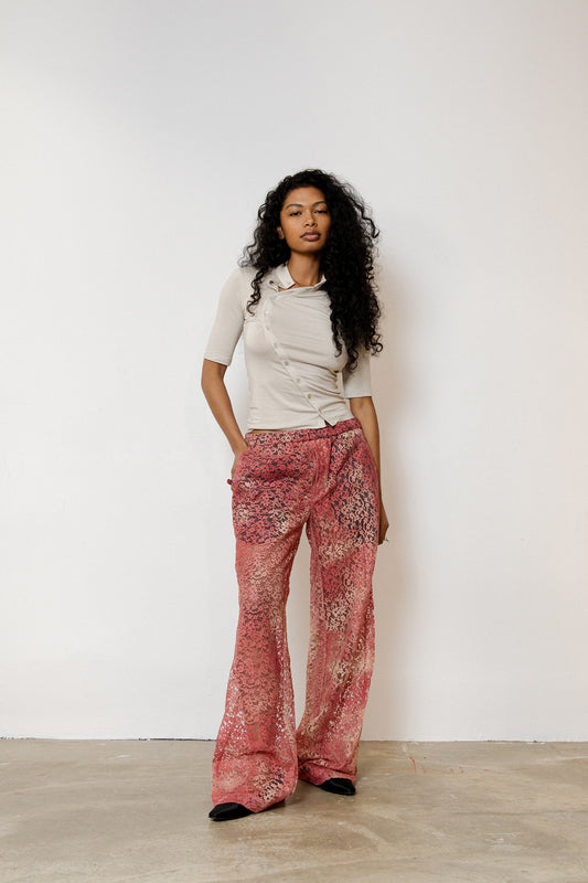 Islander Pants in Sun Bleached Lace - Sunset Pink