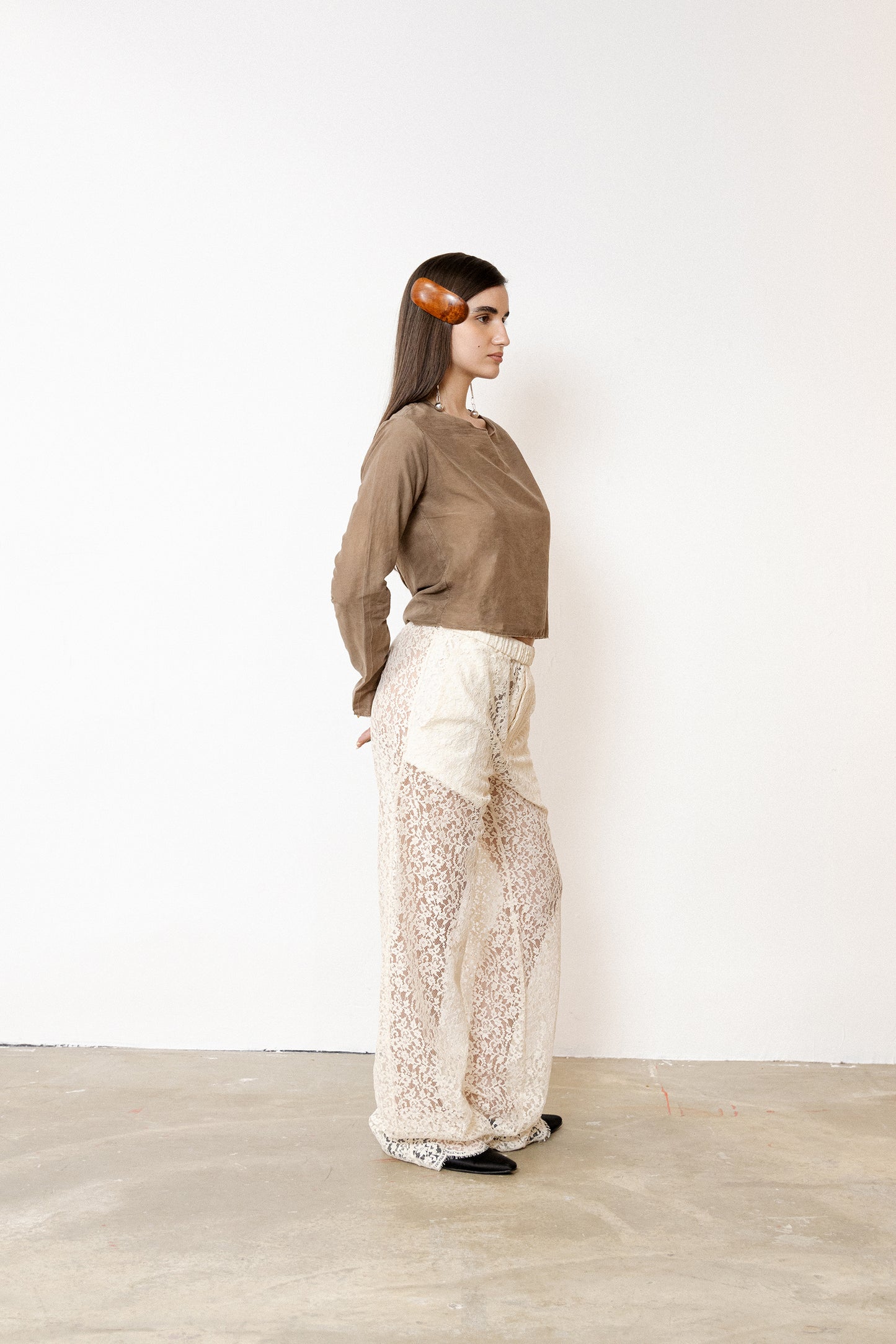 Islander Pants in Lace - Sand White