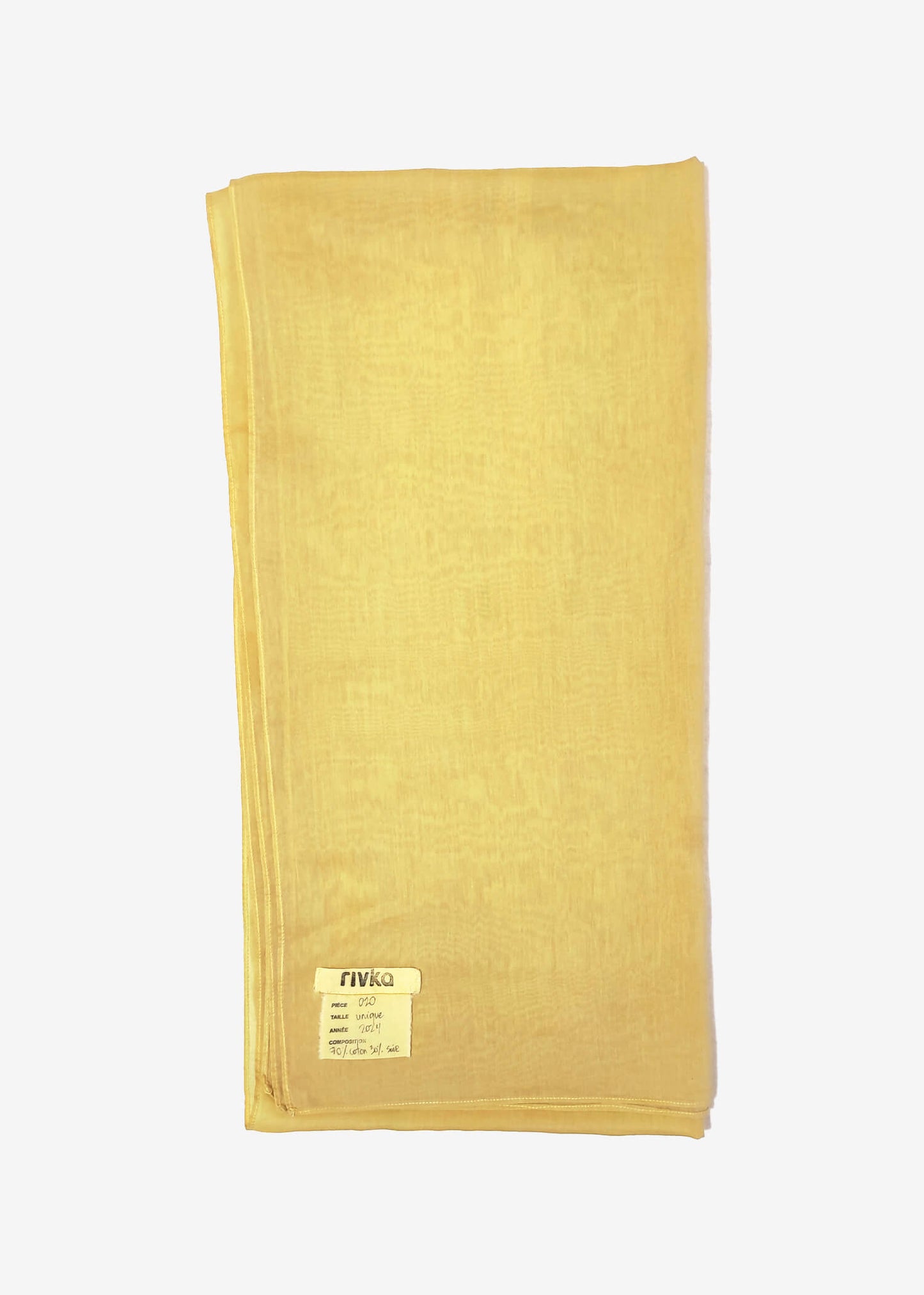 Yellow Cotton/Silk Voile Scarf