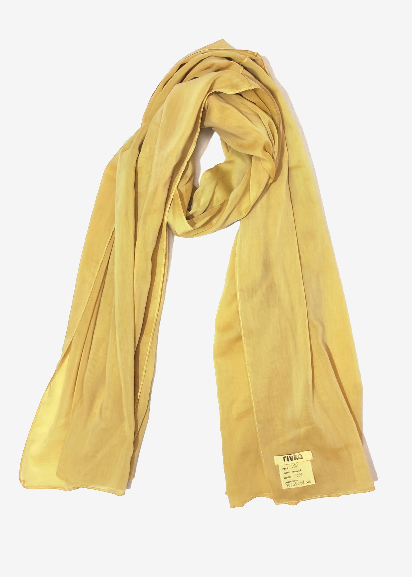 Yellow Cotton/Silk Voile Scarf