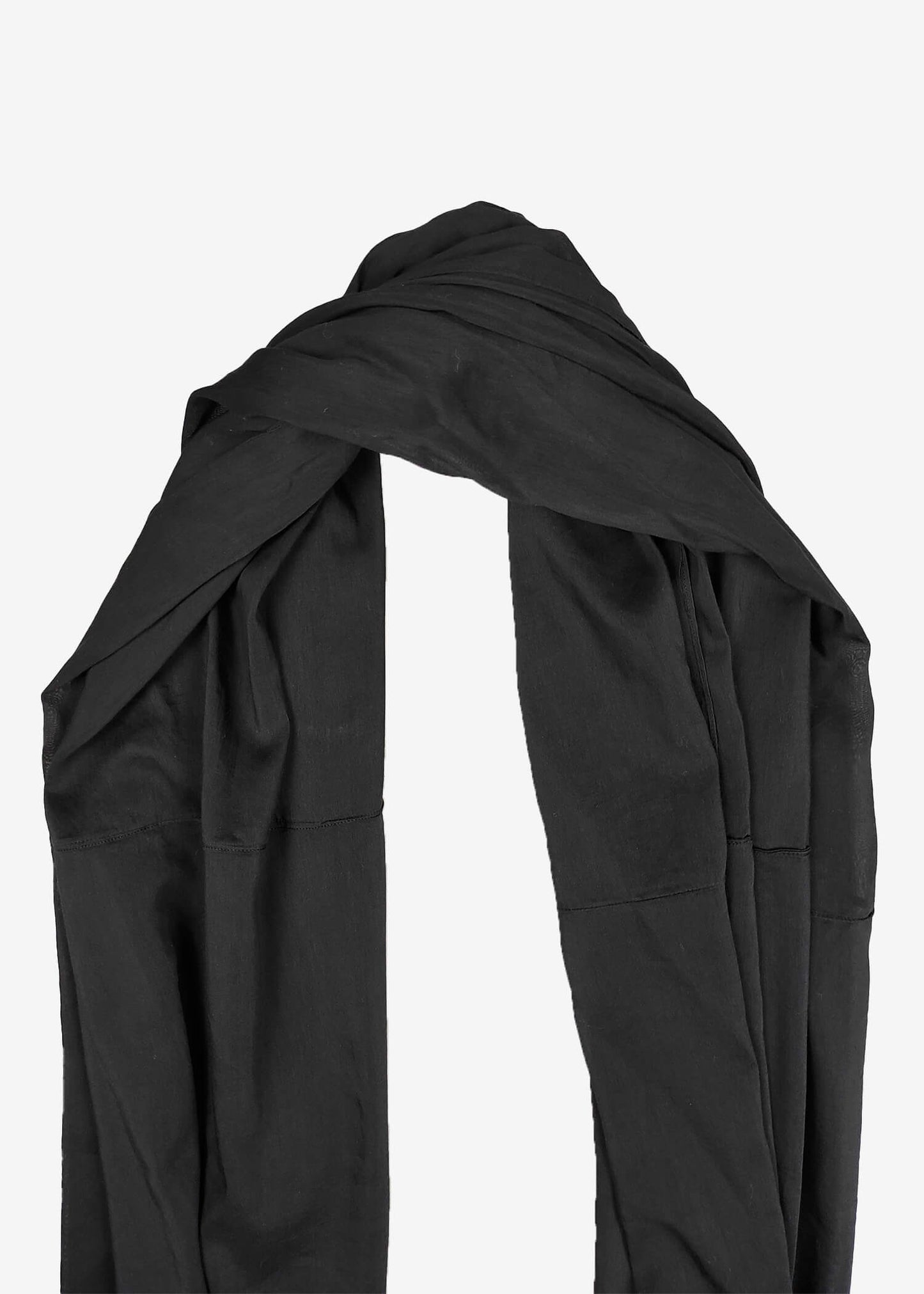 Black Cotton/Silk Voile Scarf