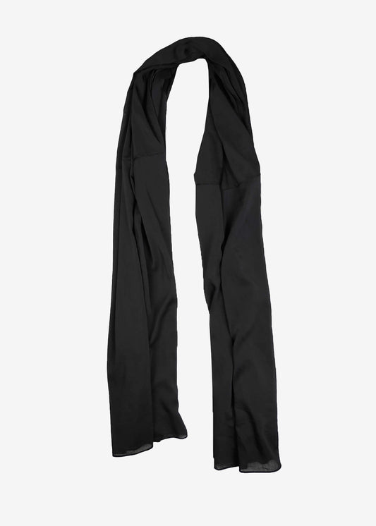 Black Cotton/Silk Voile Scarf