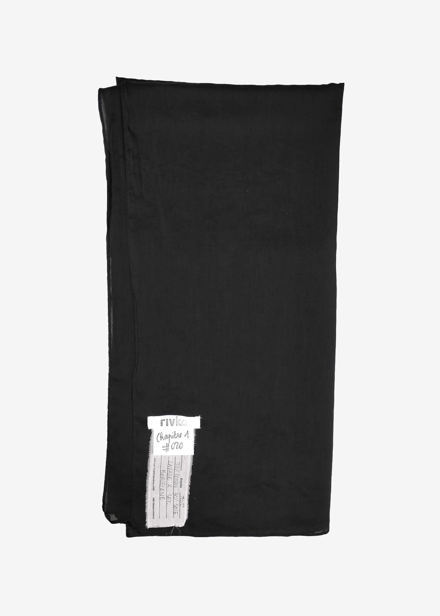Black Cotton/Silk Voile Scarf